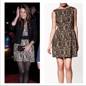 Zara Lace Black Dress as seen on Kate Middleton